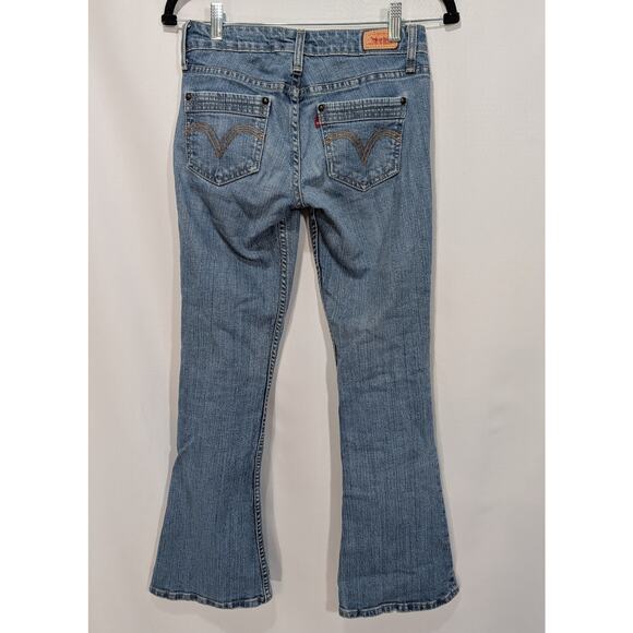 Levis 524 Too Superlow Skinny Bootcut Jeans Light Wash Women Size 3 Stretch - Picture 2 of 8